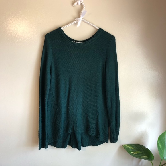 Madewell Sweaters - Madewell | Green Long Sleeve Sweater Zip Accent S